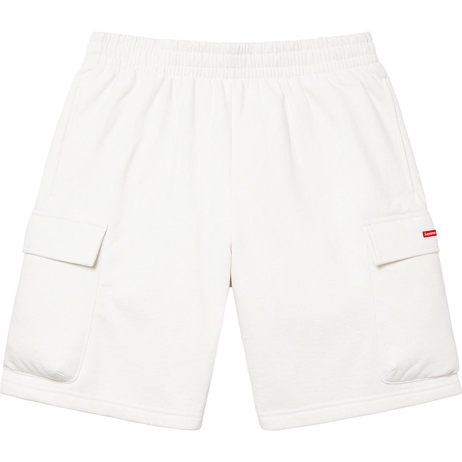 White Supreme Small Box Baggy Cargo Sweat Shorts | Supreme 261GL